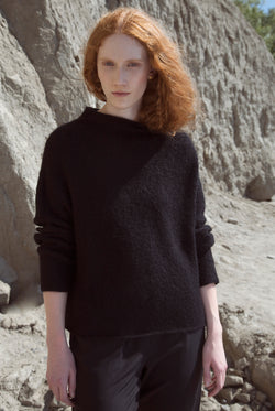 MOCK NECK SWEATER black