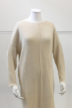 PANELLED DRESS natural / black